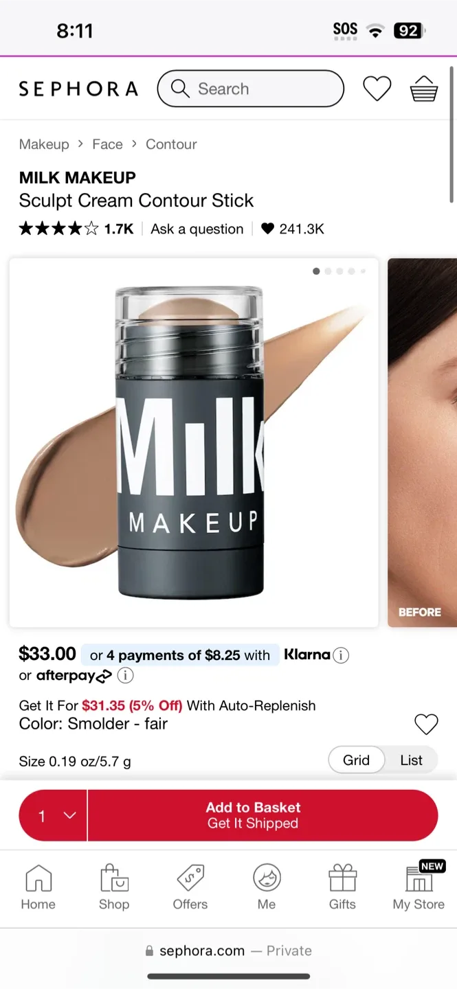 MILK makeup Contour/Sculpt Stick