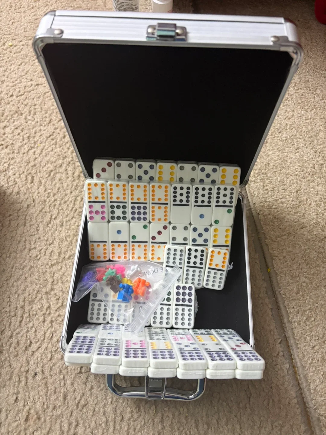 Double 12 Domino Set in Aluminum Case