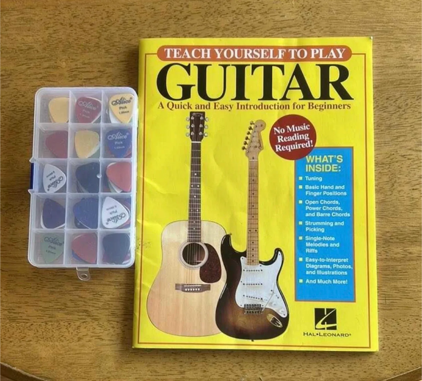 Teach Yourself to Play Guitar Book + Guitar Picks