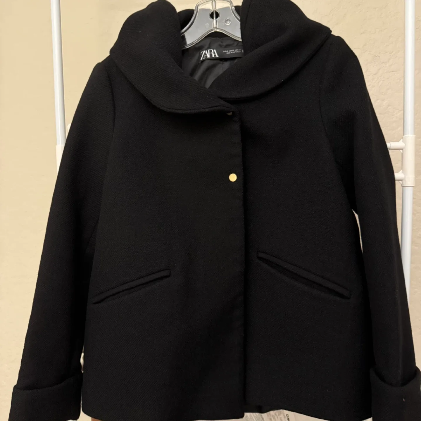 #Cleanout Zara Black Wool Blend Coat image indicator(2)
