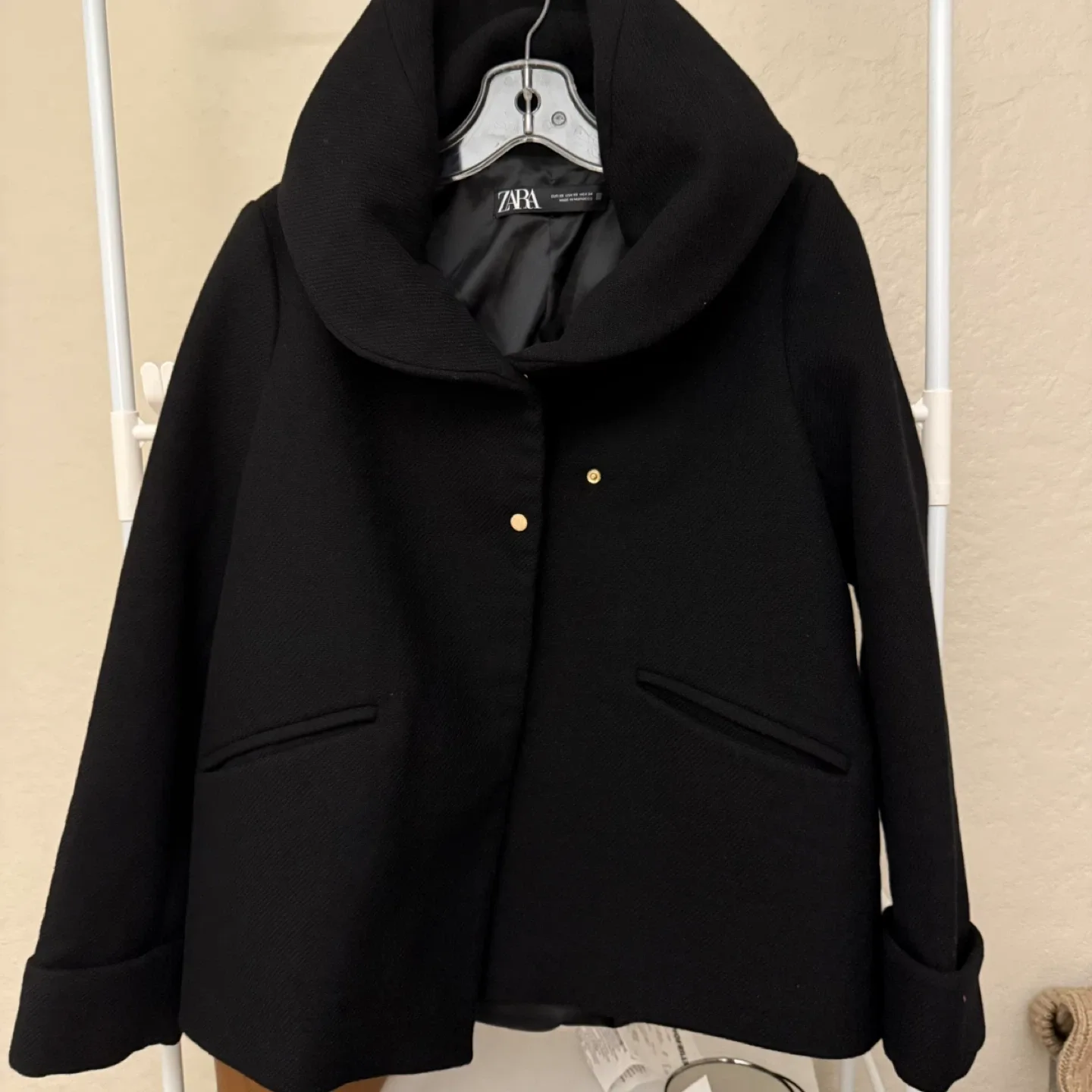 #Cleanout Zara Black Wool Blend Coat