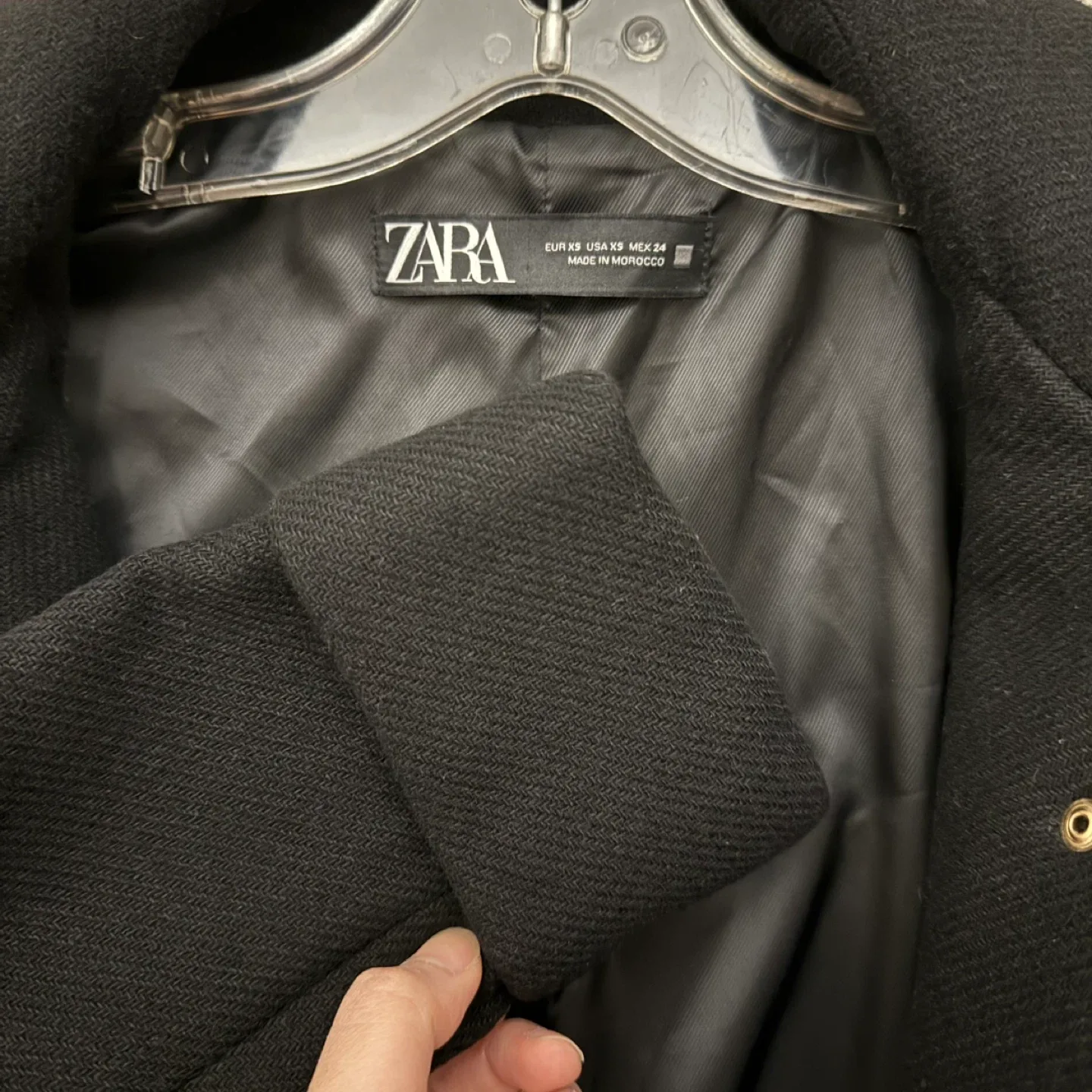 #Cleanout Zara Black Wool Blend Coat image indicator(3)