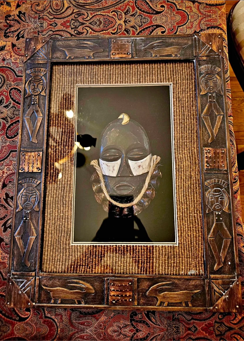 Framed African Mask Art