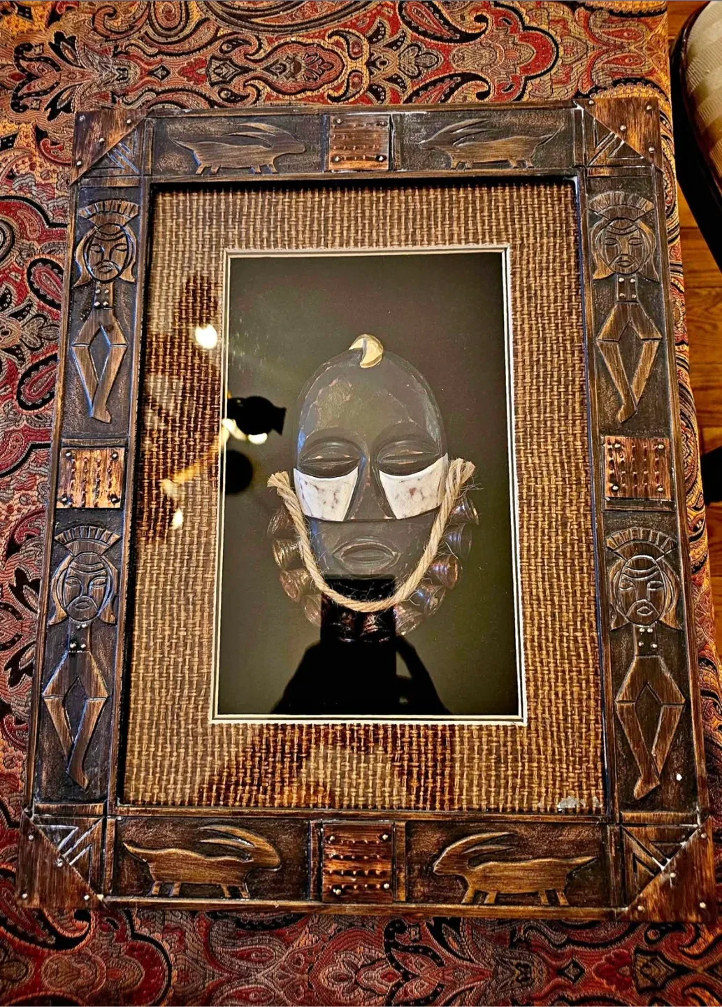 Framed African Mask Art