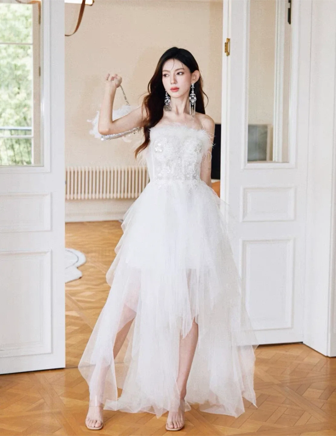 Strapless Party Dress in black or white image indicator(2)