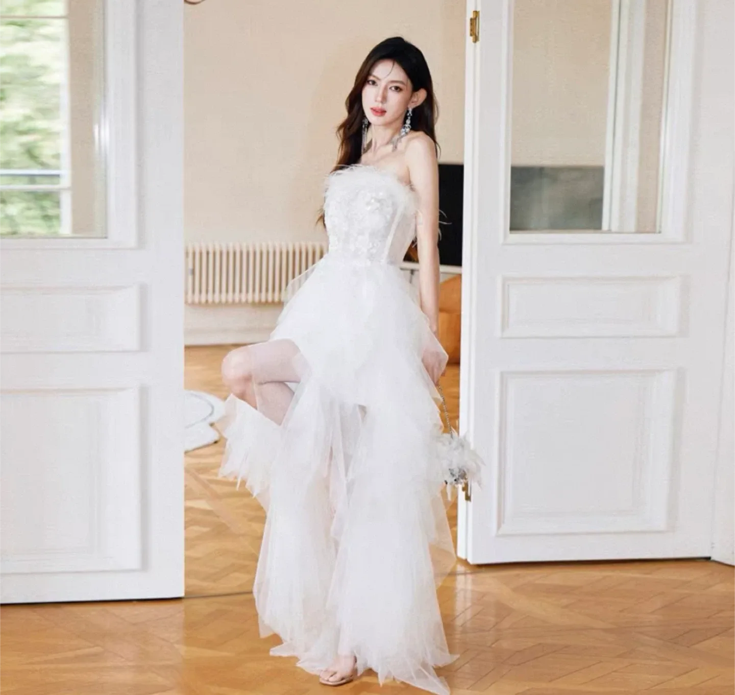 Strapless Party Dress in black or white image indicator(3)