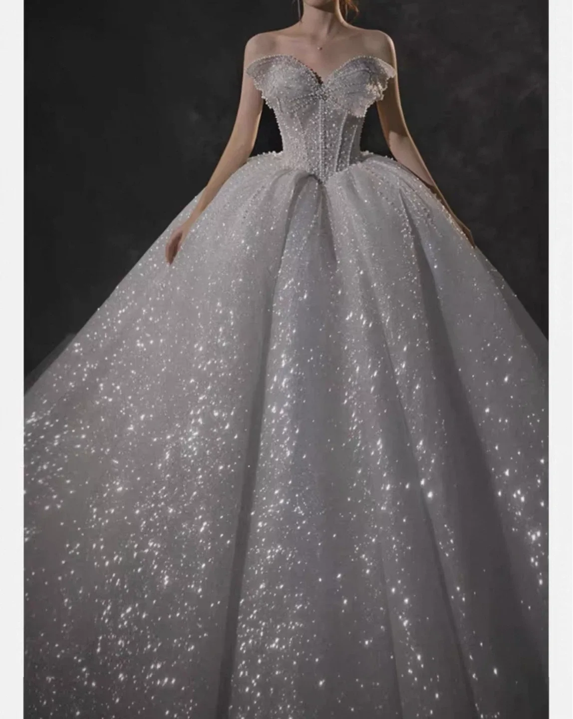 Handmade heavy embroidery Wedding Dress Gown