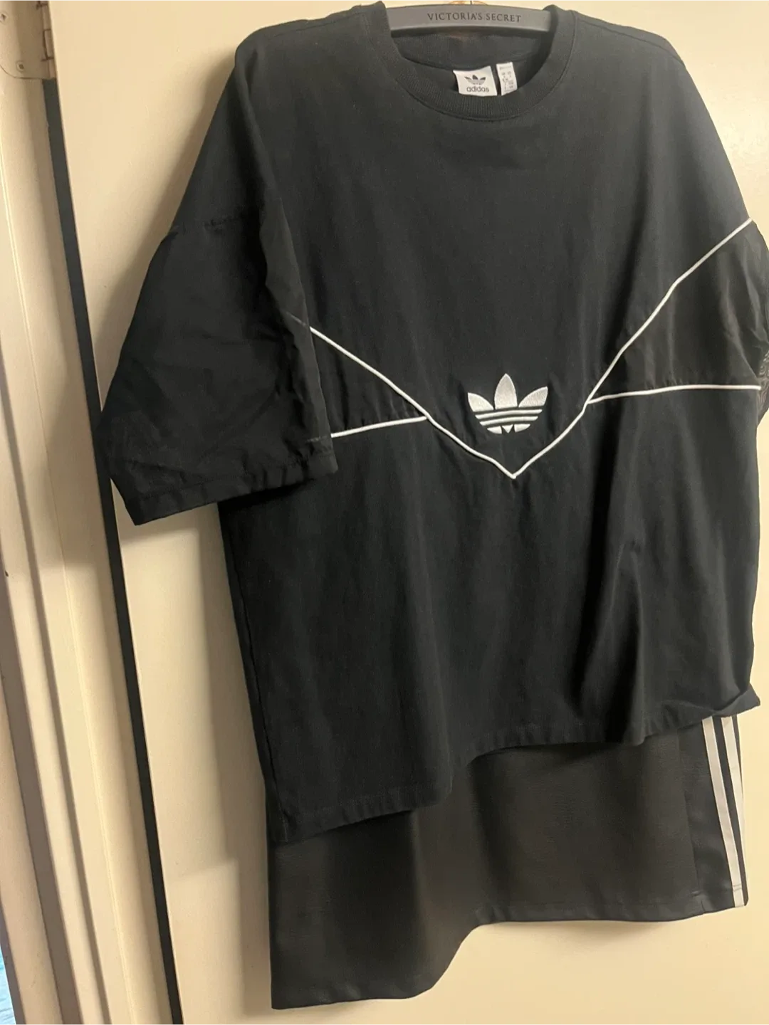 Adidas Black Tee & Faux Leather Skirt Set image indicator(2)