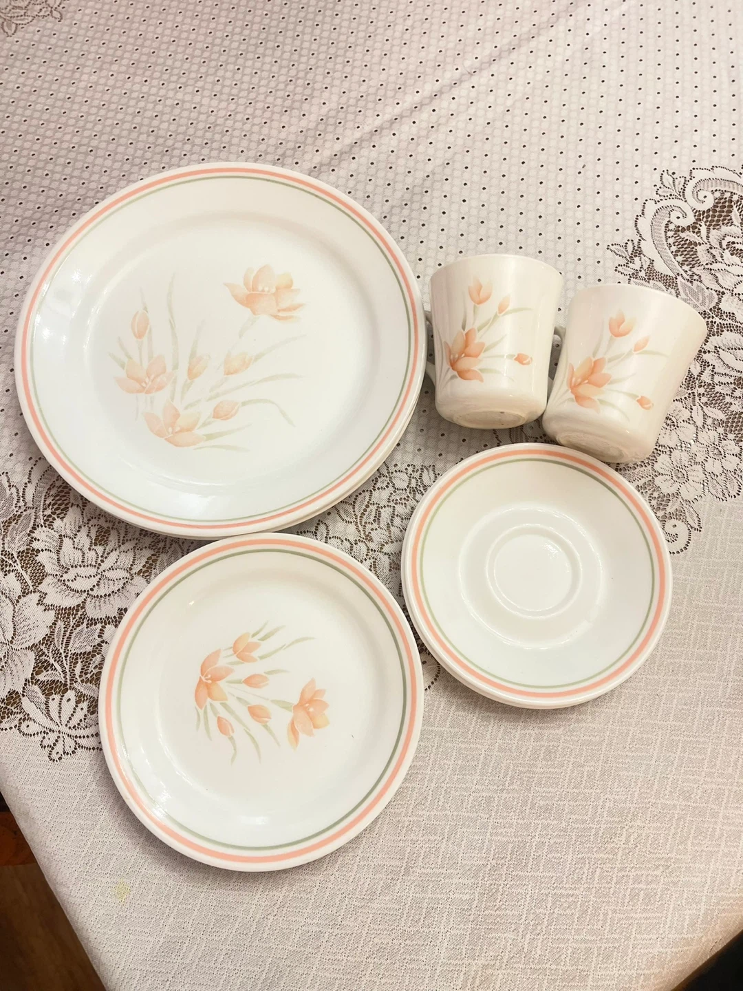 Corelle Peach Garland Dishes 12 pieces - photo 2
