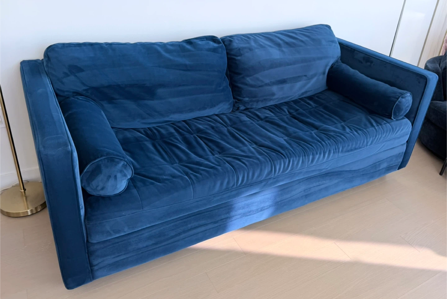 Blue Velvet Sofa Bed