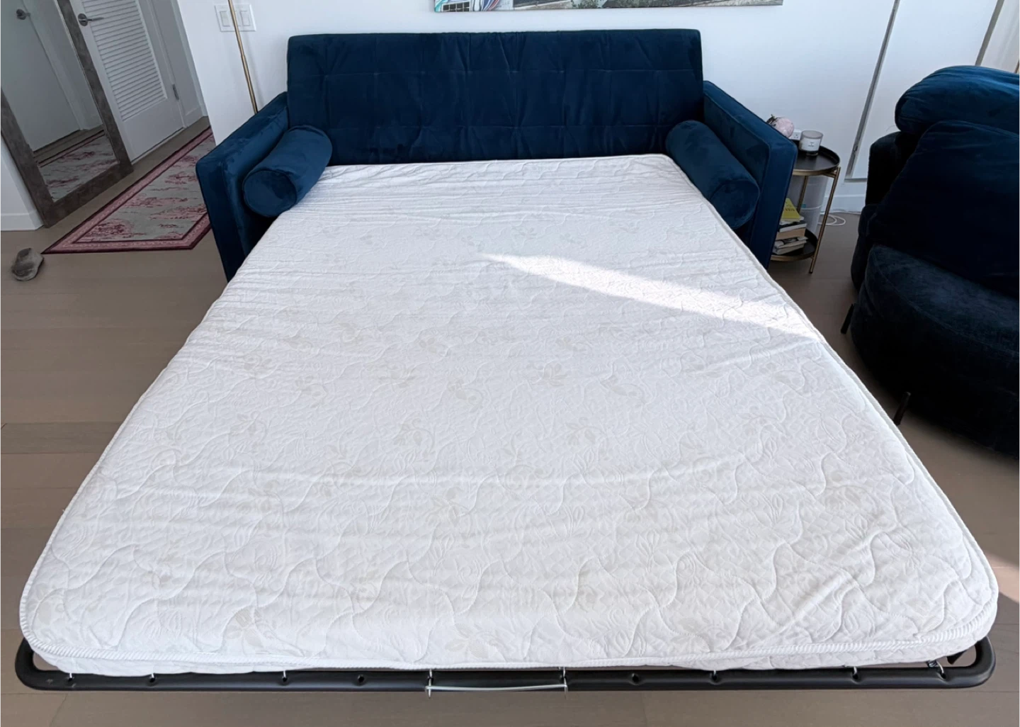 Blue Velvet Sofa Bed - photo 4