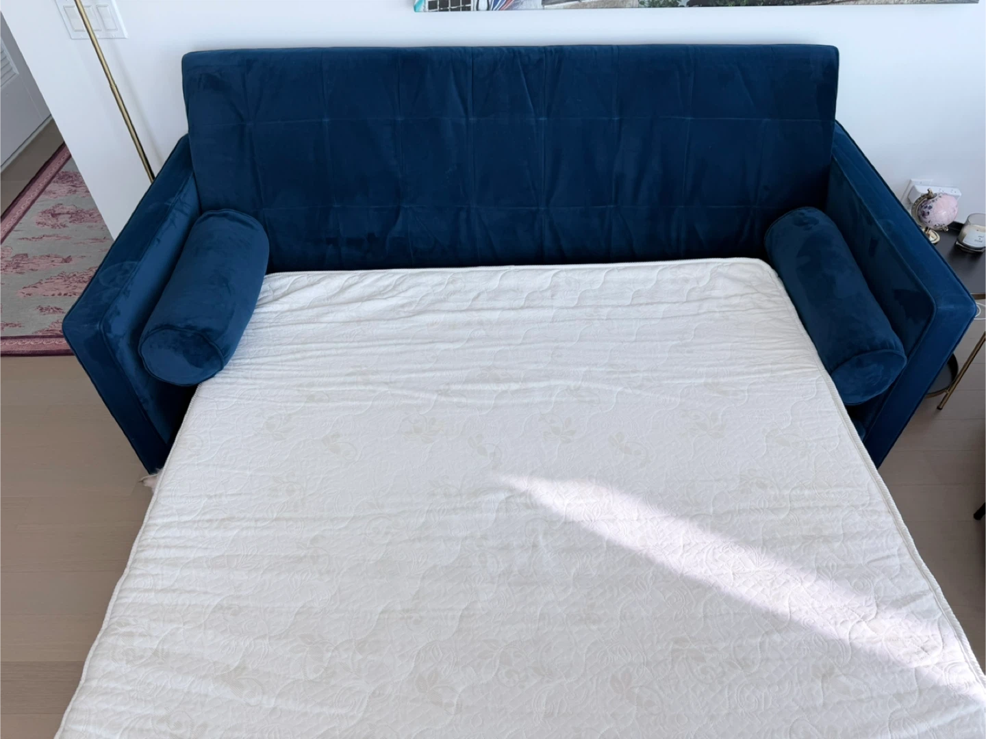Blue Velvet Sofa Bed - photo 5