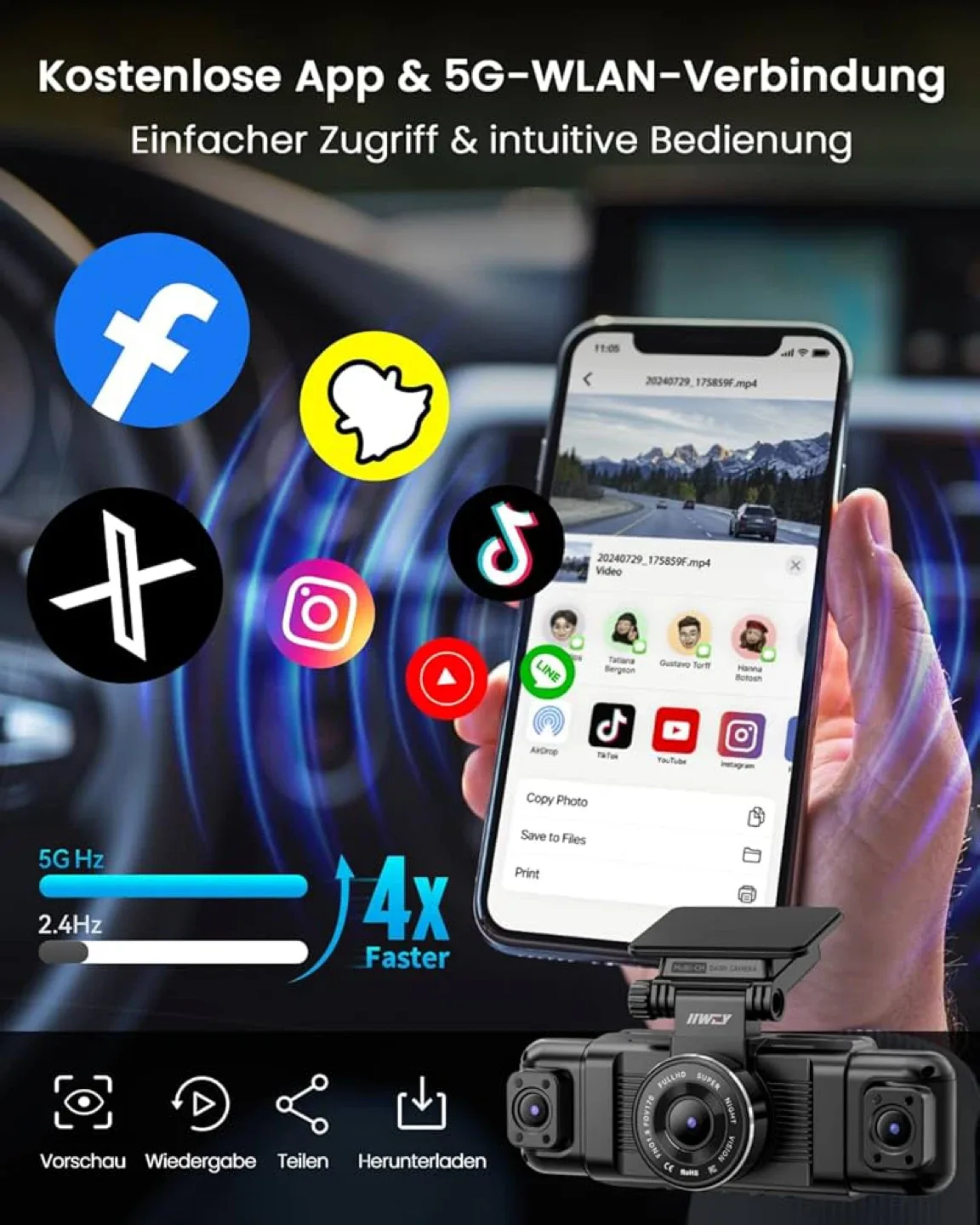 IIWEY N5 4-CH FHD Dash Cam - Brand New! image indicator(3)