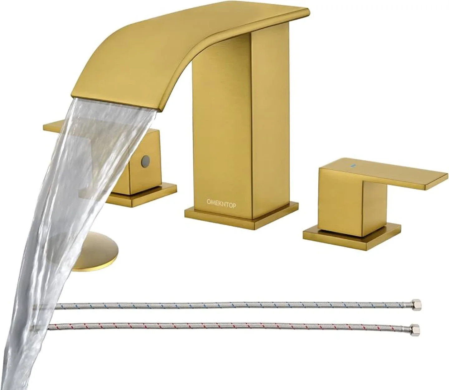 OMEKNTOP Waterfall Bathroom Faucet - Gold Finish image indicator(6)