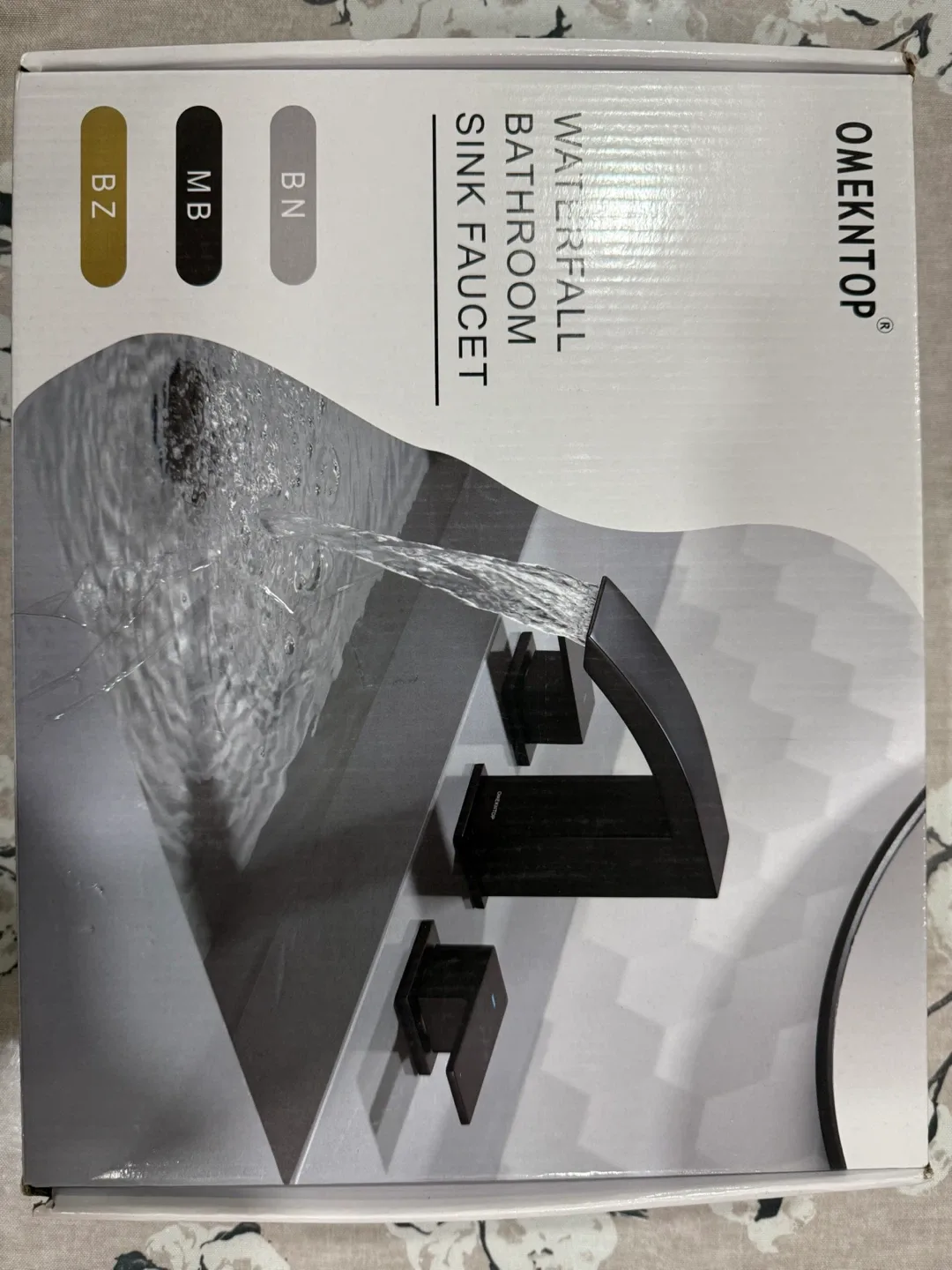 OMEKNTOP Waterfall Bathroom Faucet - Gold Finish image indicator(8)