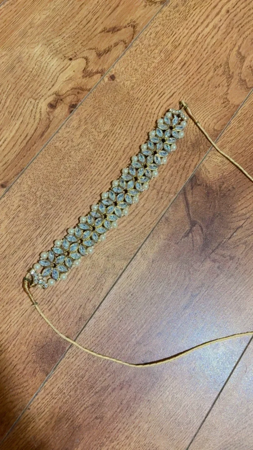 #Cleanout Pearl and Crystal Choker Necklace