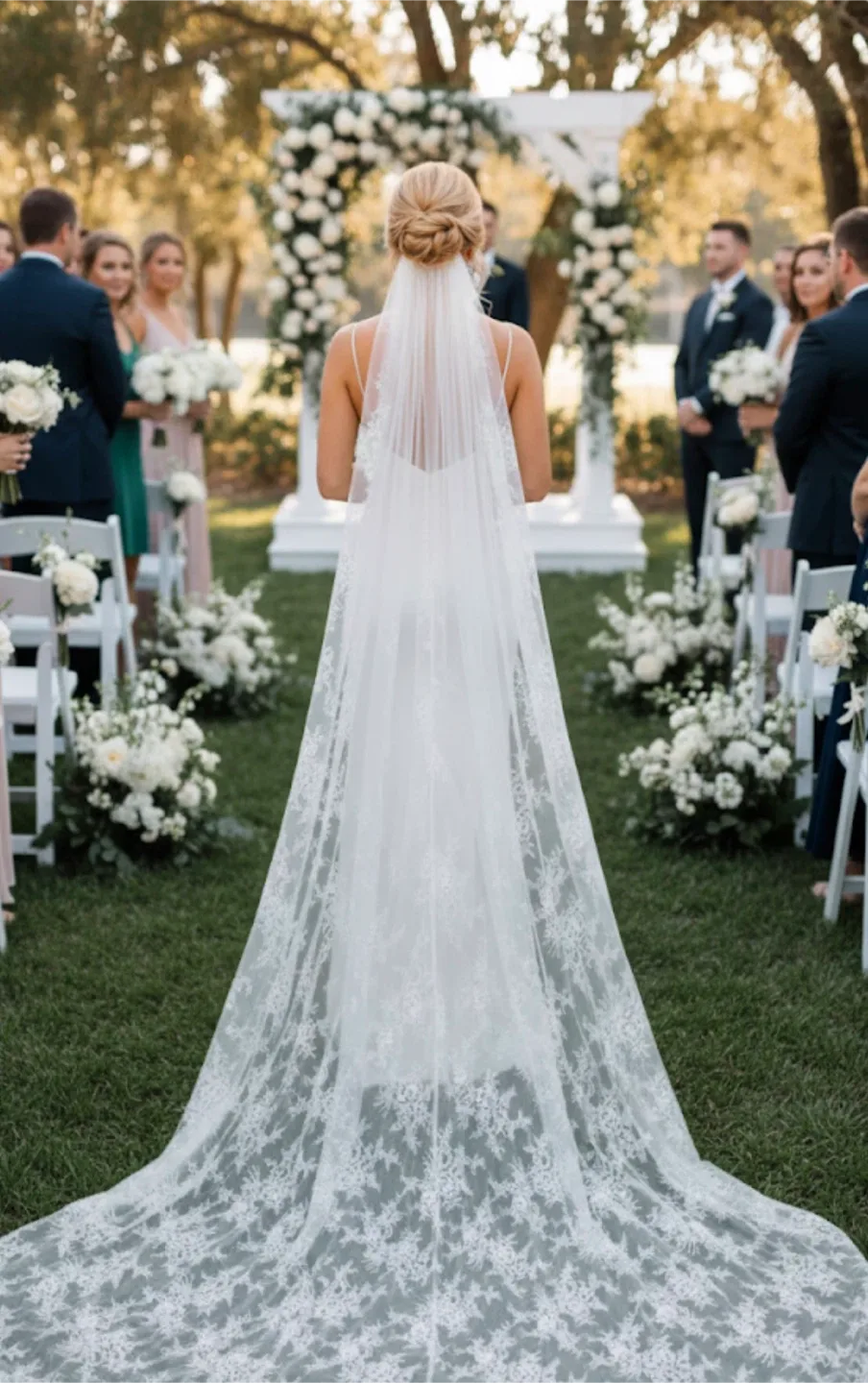 White Lace Wedding Veil