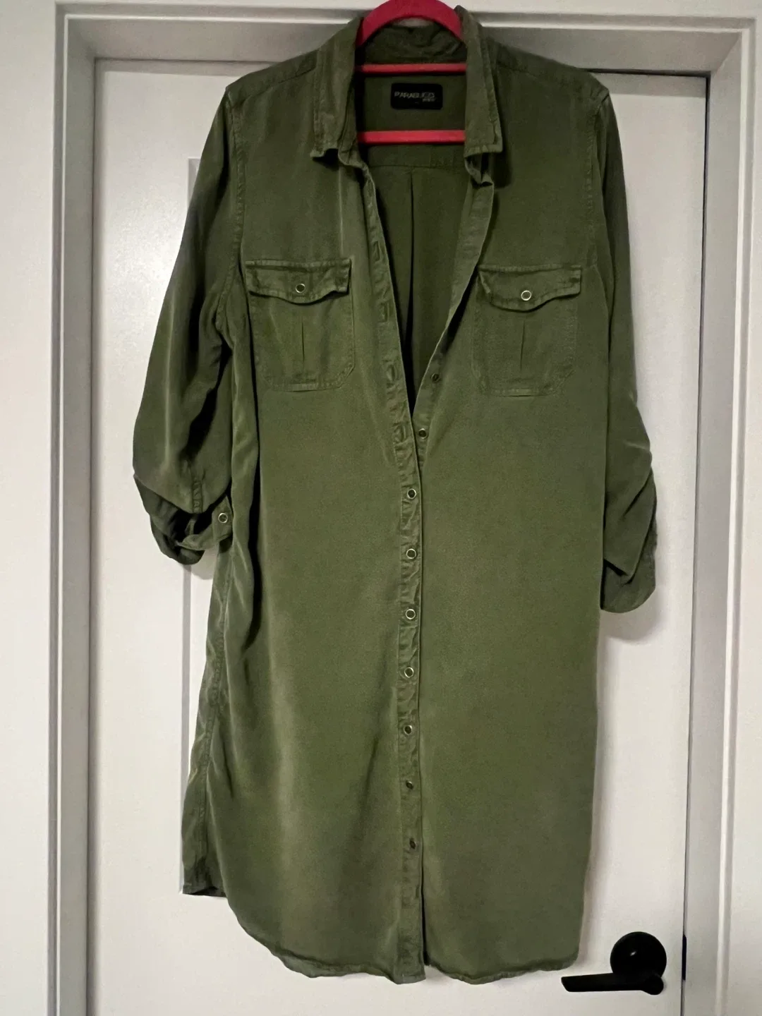 PARASUCO Olive Green Shirt Dress - Size L