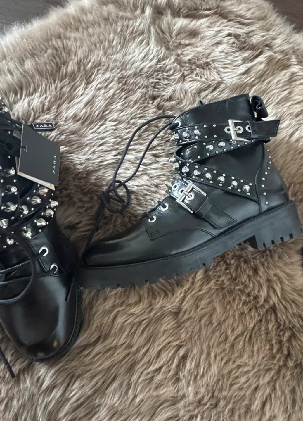 Black Studded Buckle Boots - photo 3