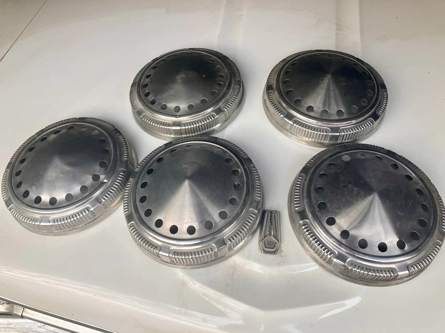 Vintage Mopar police Hubcaps - Set of 5
