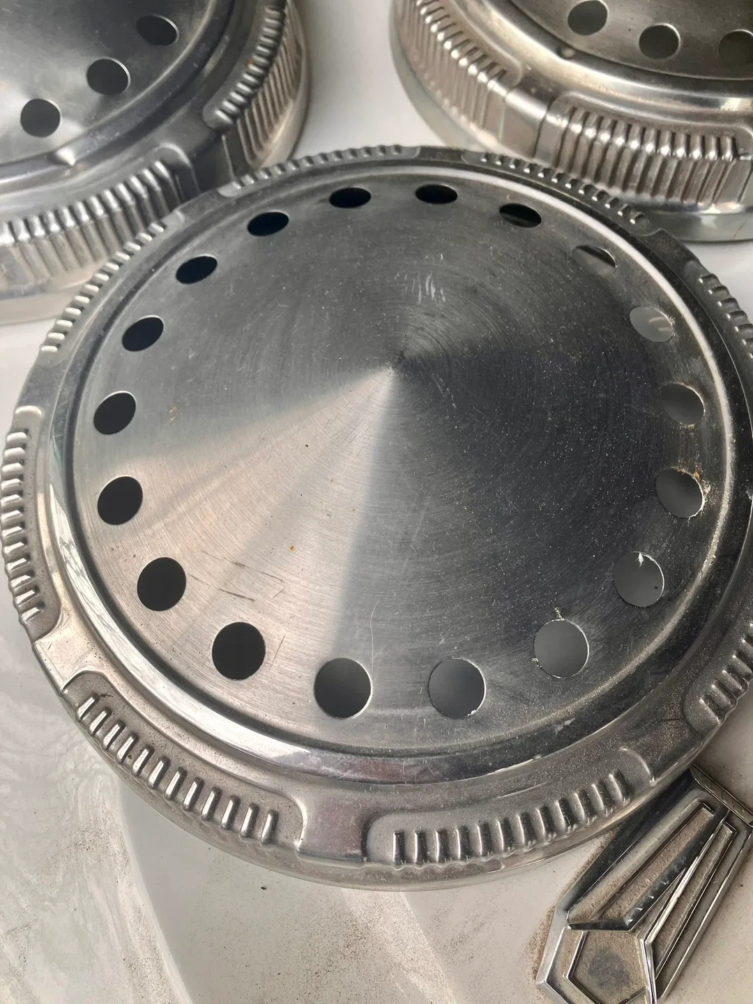 Vintage Mopar police Hubcaps - Set of 5 image indicator(5)