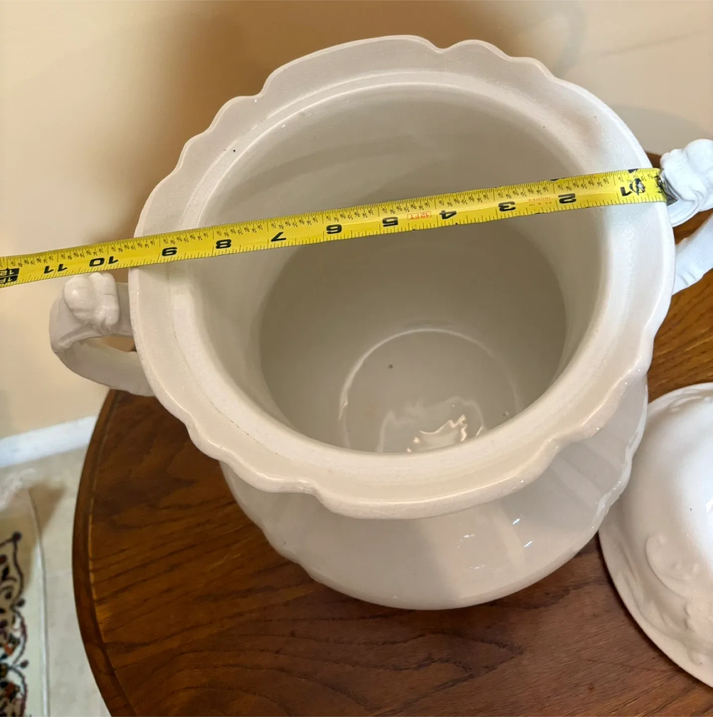 Antique Dresden White Porcelain Lidded Pitcher image indicator(7)