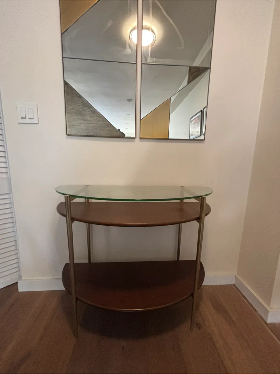 West Elm: Glass & Wood Half-Moon Console Table