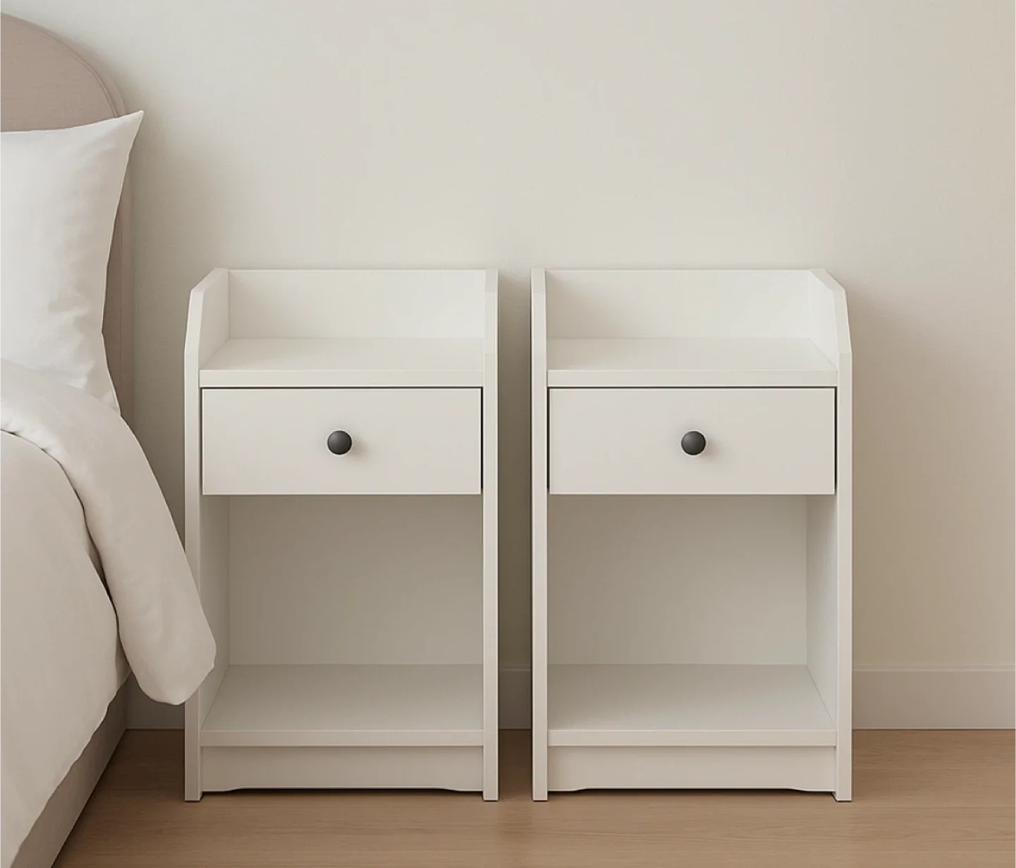 Two pieces IKEA Hauga White Nightstand