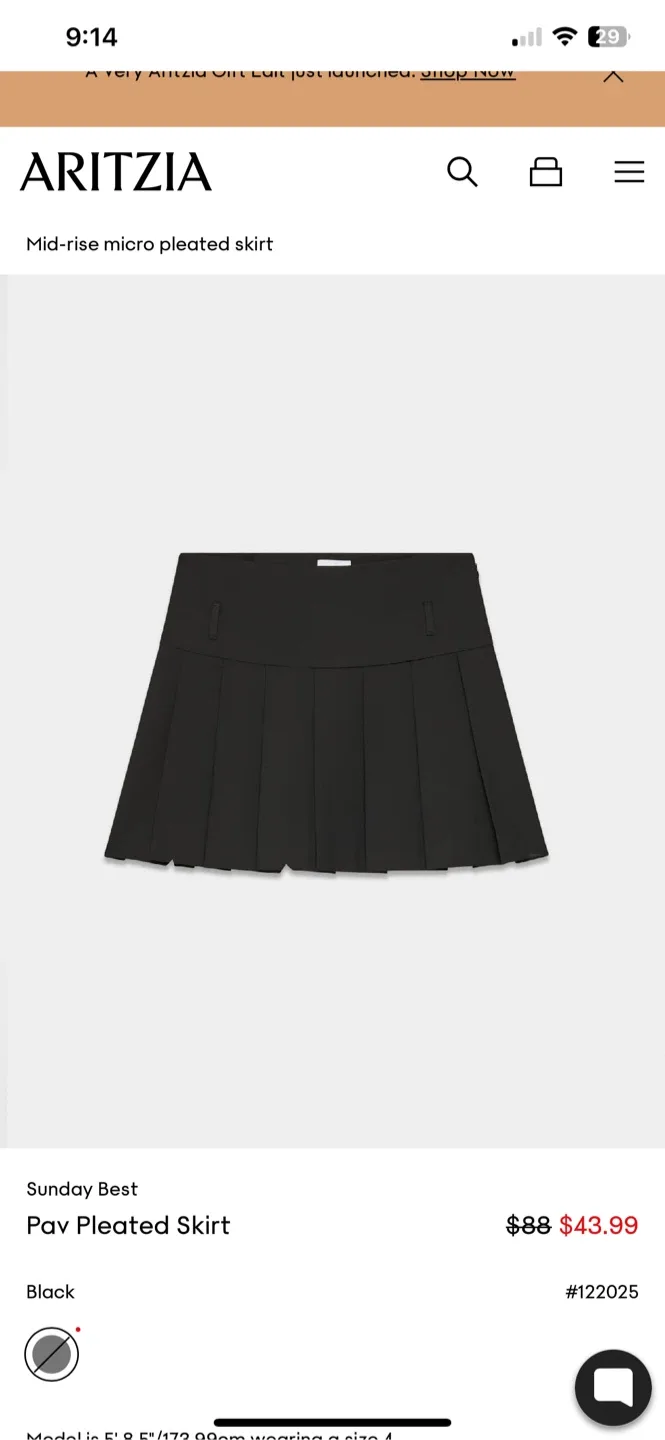 Aritzia Babaton Black Pleated Skirt - Size M image indicator(6)