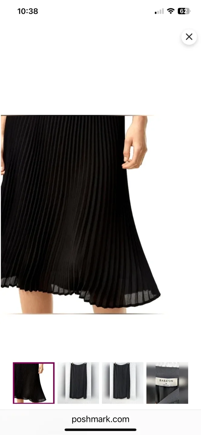 Aritzia Babaton Black Pleated Skirt - Size M image indicator(9)