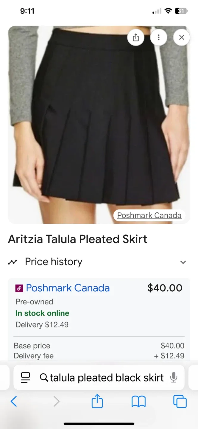 Aritzia Babaton Black Pleated Skirt - Size M image indicator(5)