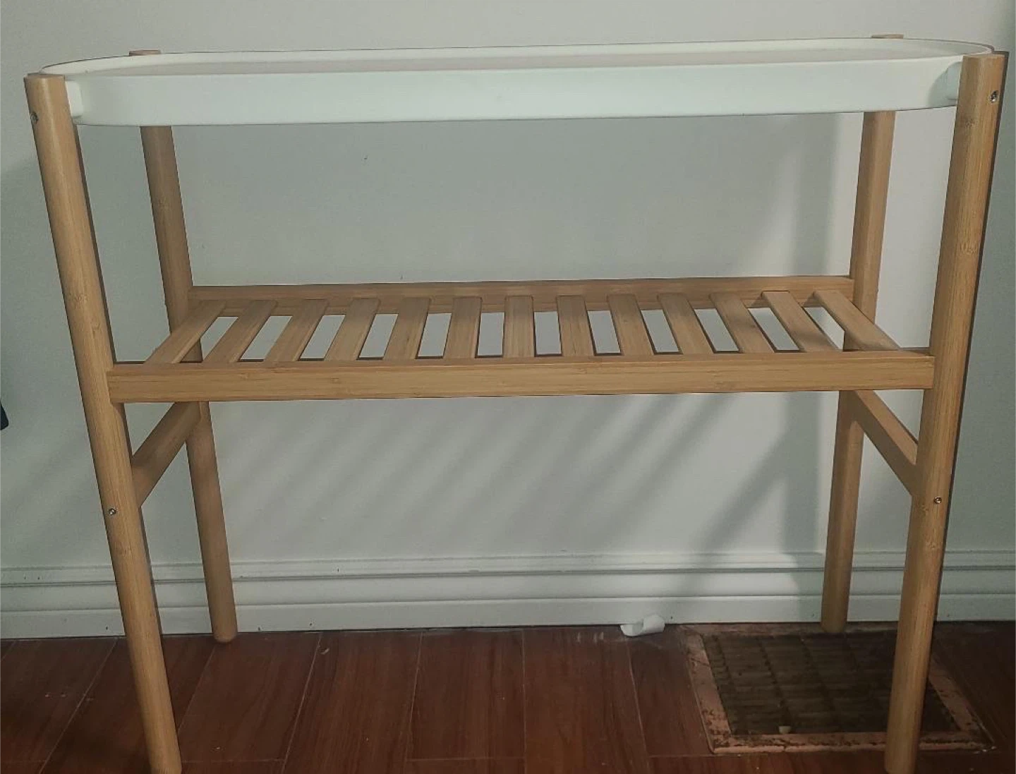 Bamboo and White Console Table