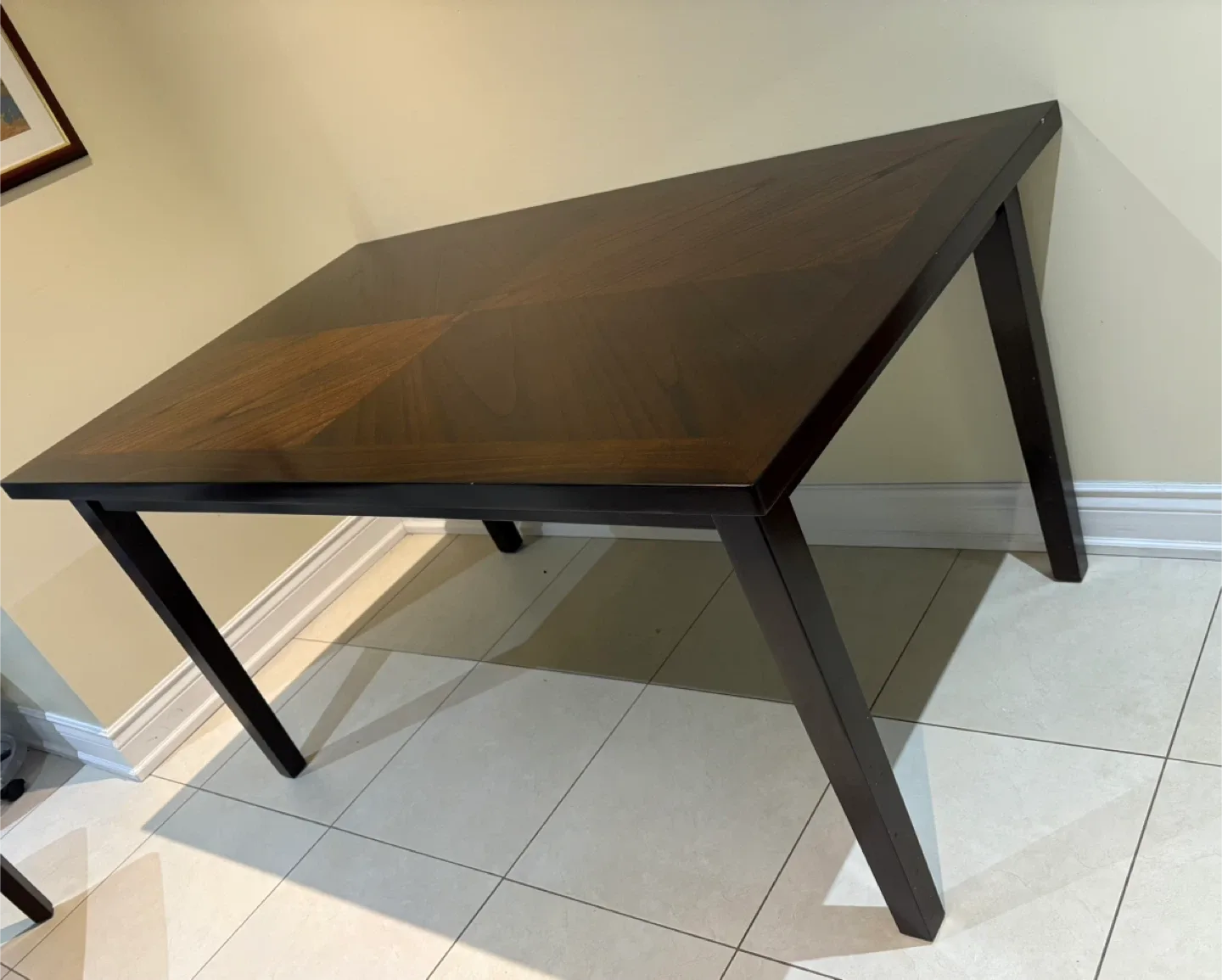 Dark Wood Dining Table with 4 Chairs