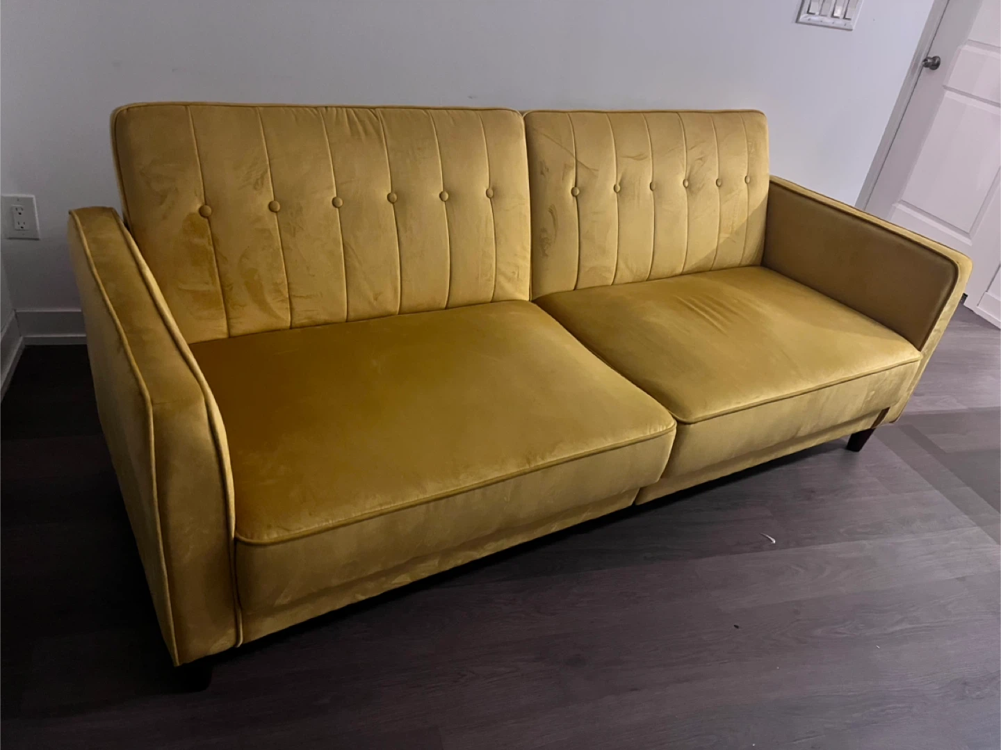 Yellow Velvet Sofa - photo 2