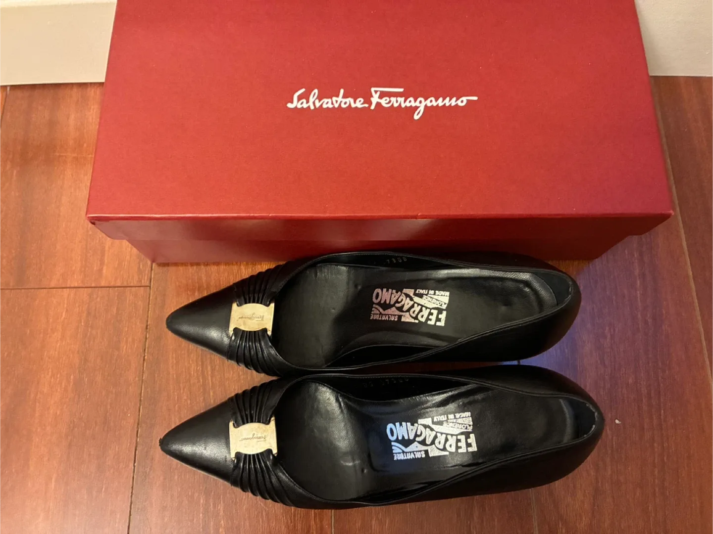 Salvatore Ferragamo Tiasa Black Heels - Size 6 image indicator(5)