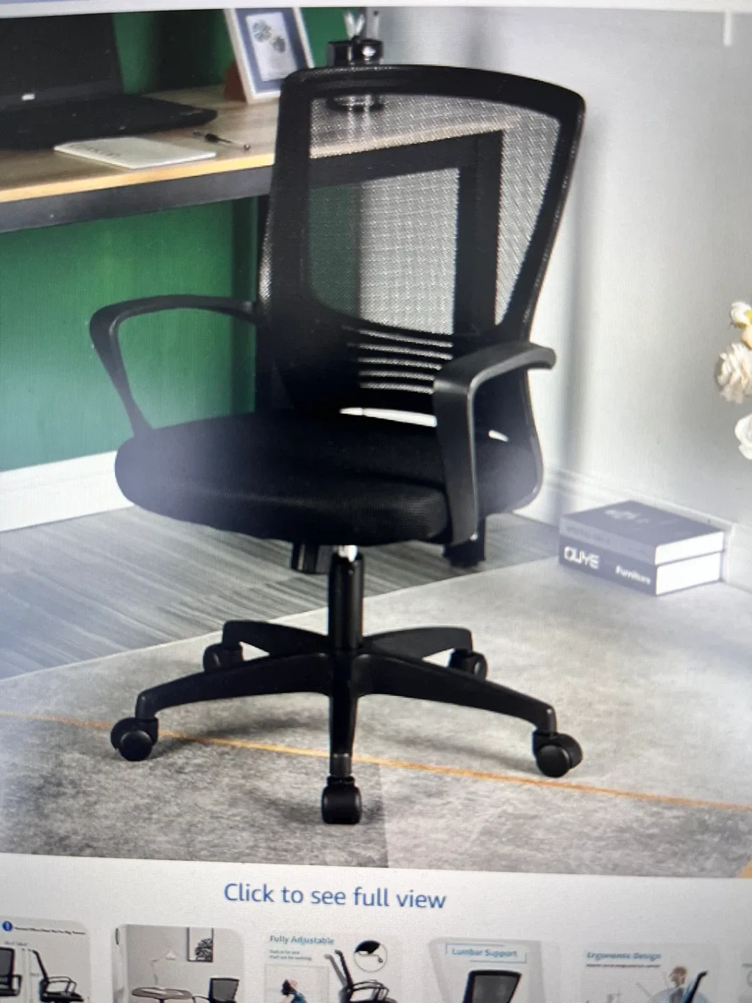 Black Mesh Office Chair - Adjustable