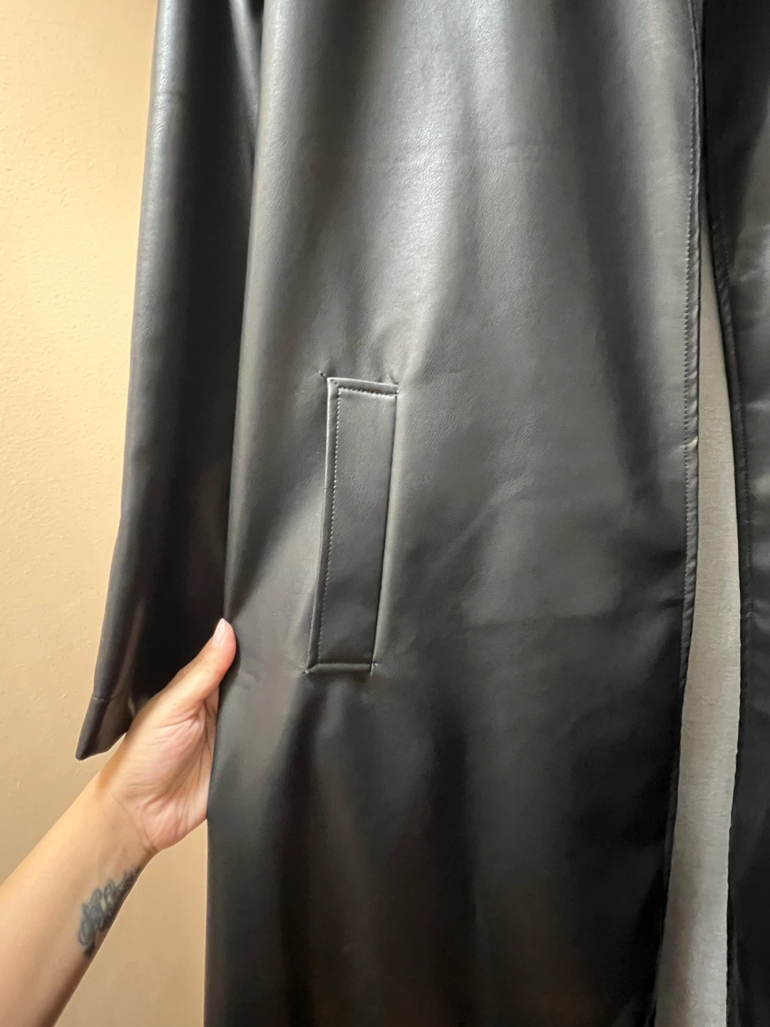 Boohoo Oversized Faux Leather Trench Coat - Size 16 - photo 4