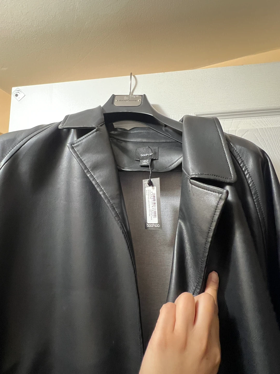 Boohoo Oversized Faux Leather Trench Coat - Size 16 - photo 5