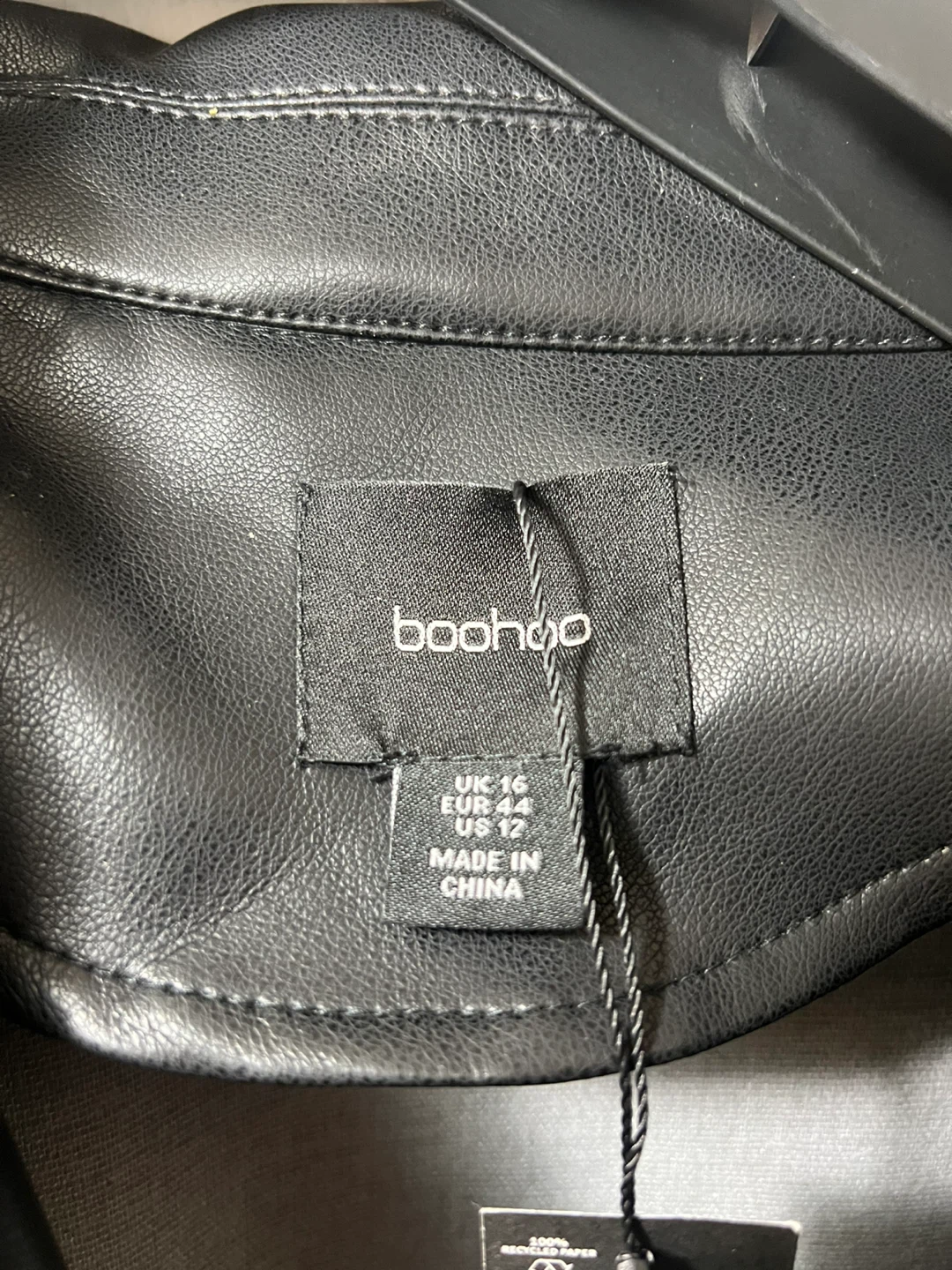Boohoo Oversized Faux Leather Trench Coat - Size 16 - photo 3