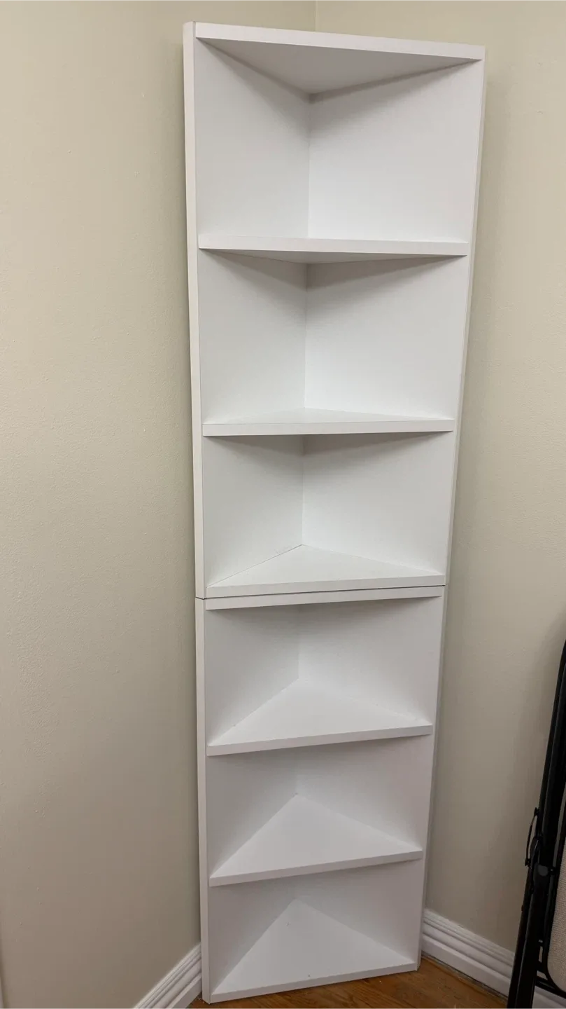 White Corner Shelf Unit