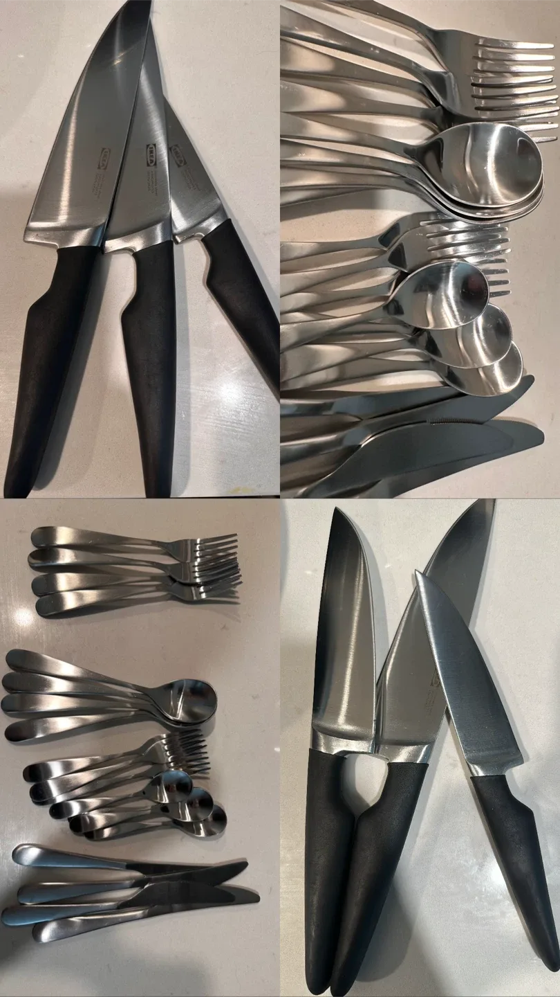 Ikea 20-Piece Stainless Steel Cutlery Set an d 3 set knifes