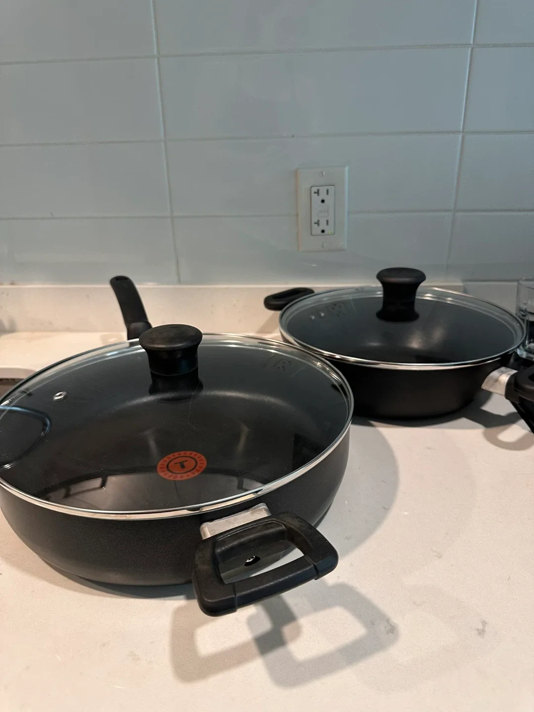 T-fal Black Frying Pans with Lids