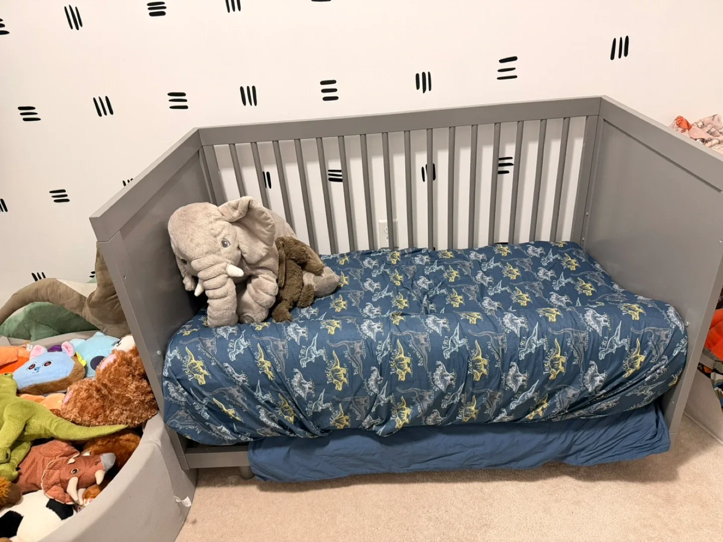 Grey Baby Crib
