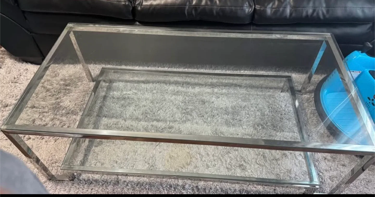 Glass and Chrome Coffee Table