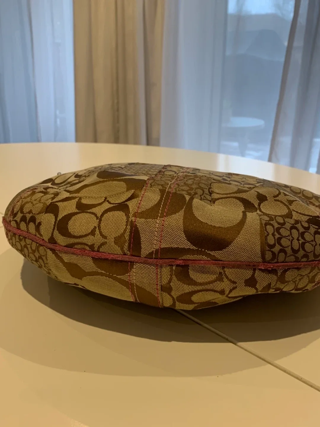 🩷🎀 Coach Signature Patchwork  Hobo Bag - Brown/Pink 🎀🩷 image indicator(10)