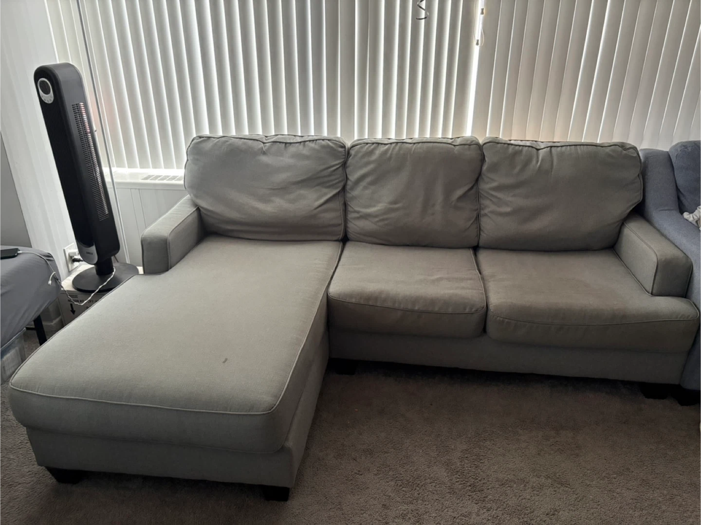 Gray Sectional Sofa with Chaise - photo 2