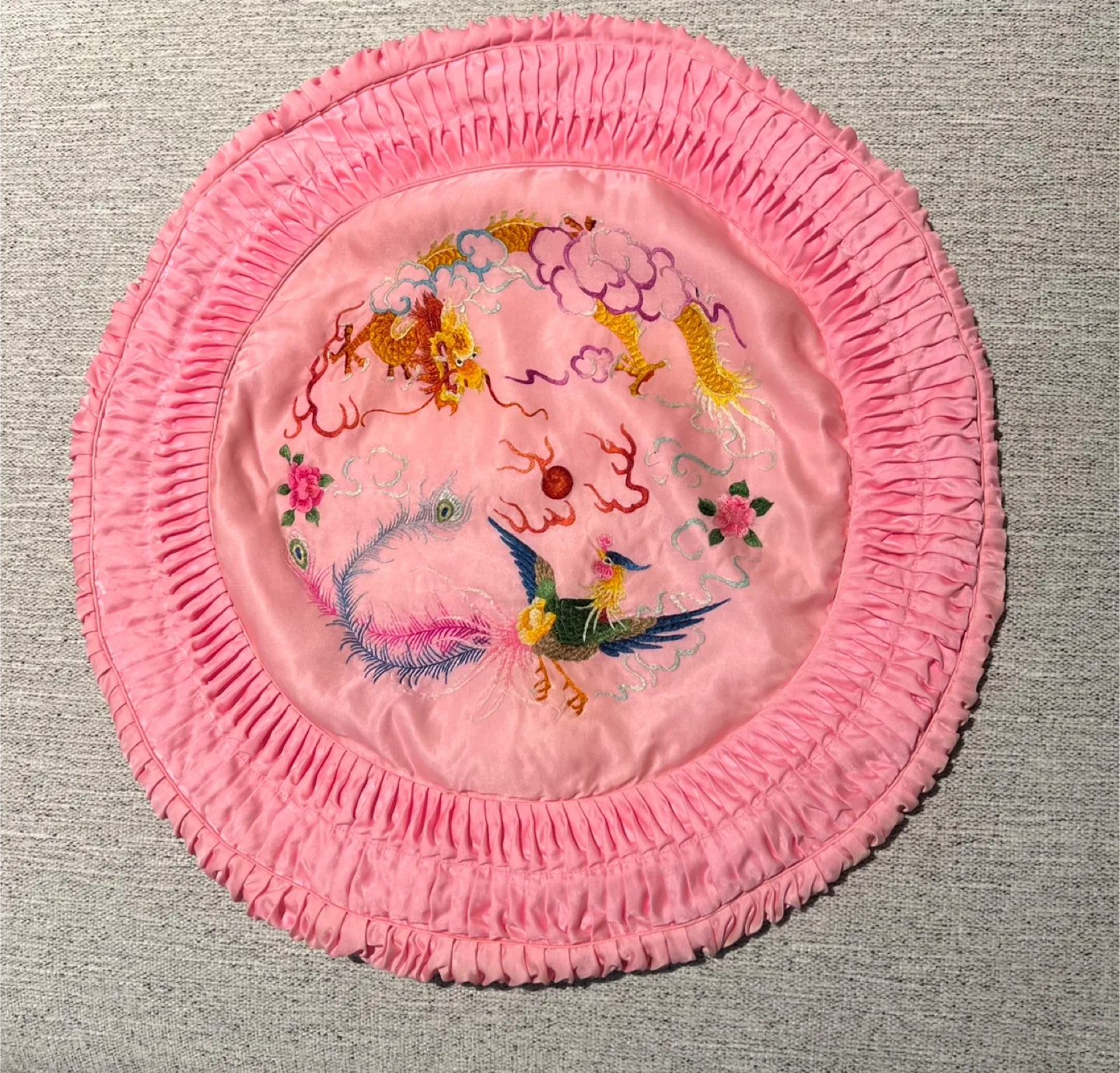 Vintage Embroidered Pillow Cover/Sham