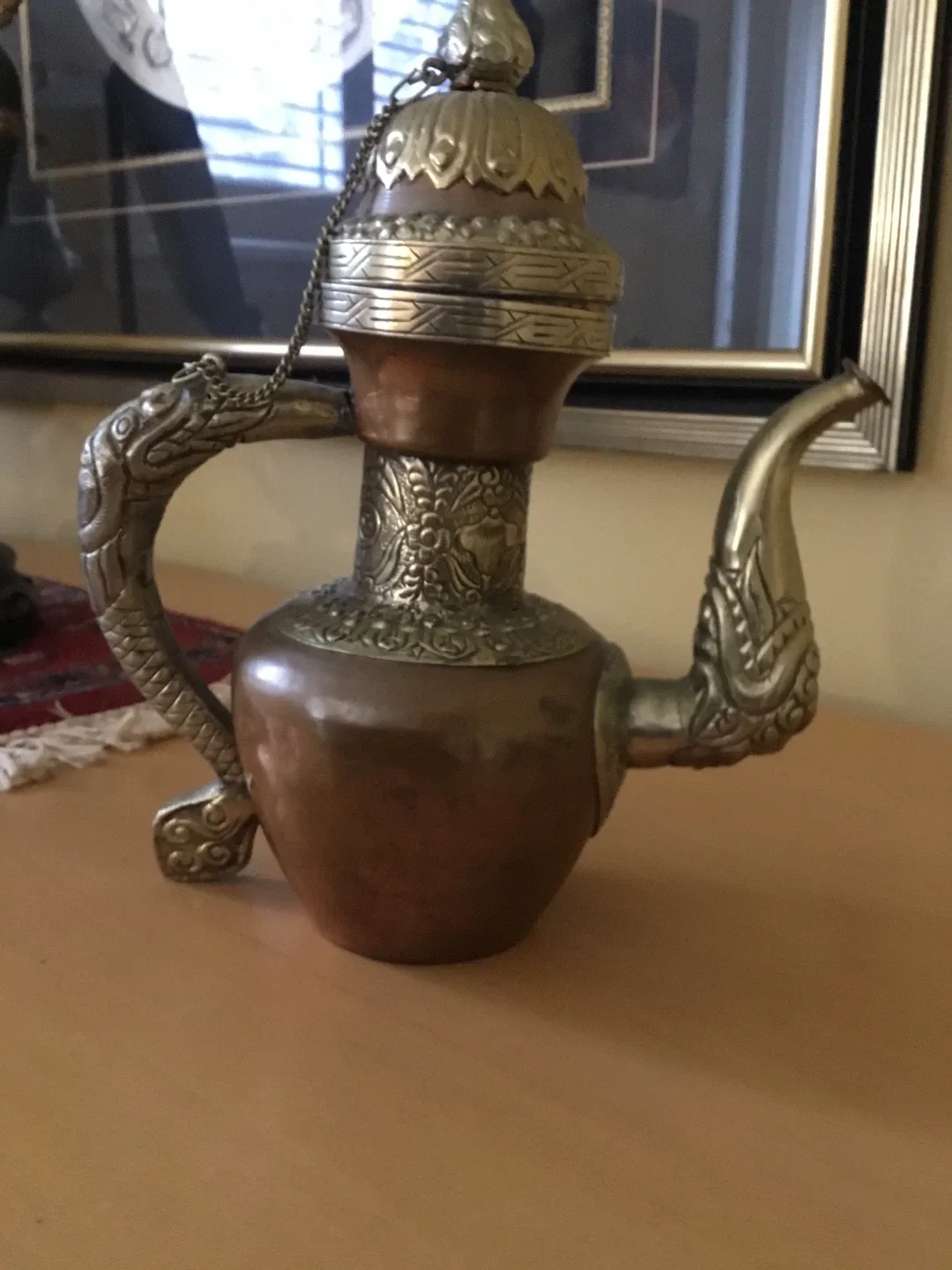 Vintage Copper/Silver Teapot