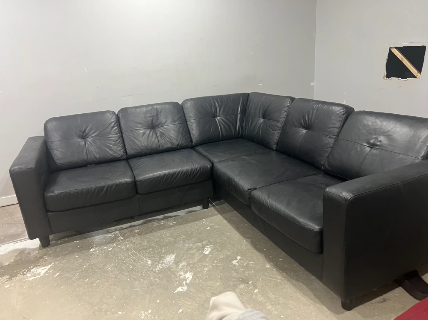 Black Leather Sectional Sofa