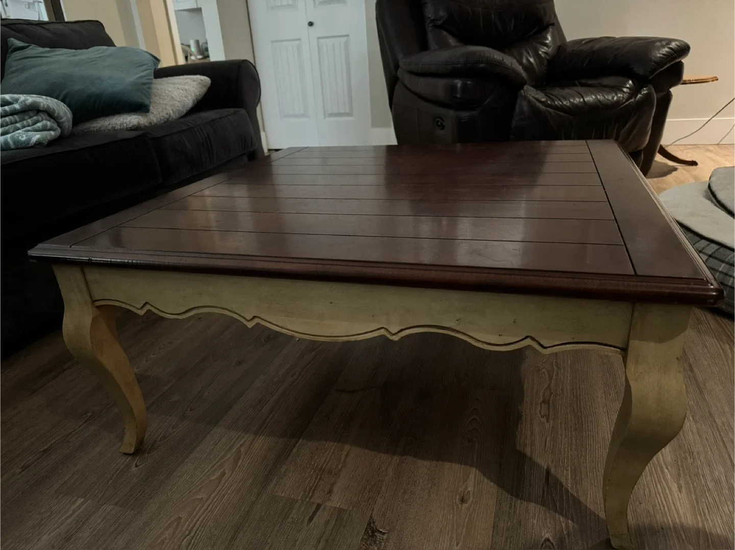 Wooden Coffee Table - Brown & Cream image indicator(3)